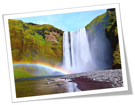 waterval met reënboog