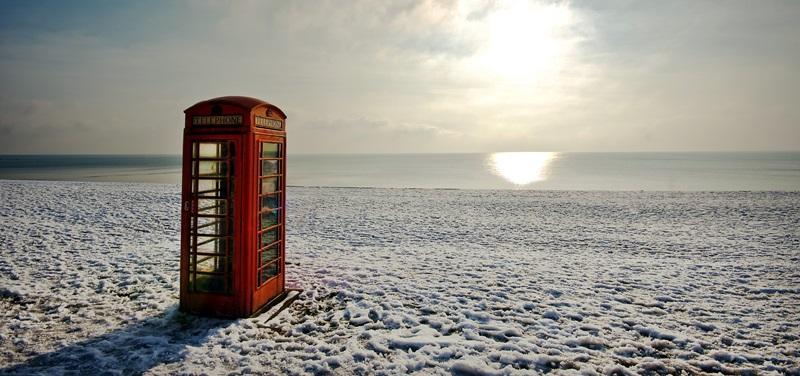 telefoon op strand